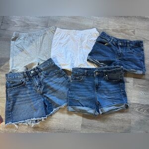 Denim and Casual Women's Shorts Set
